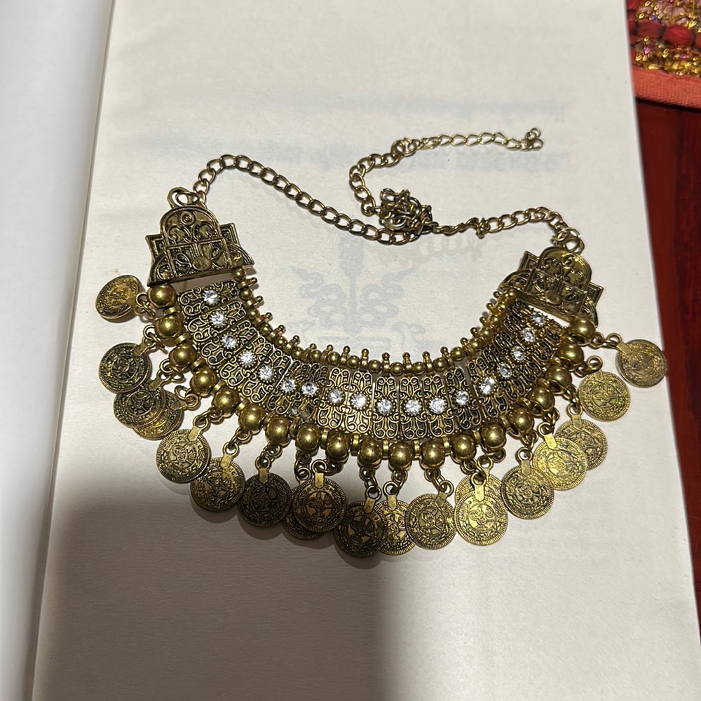 Turkish Gold Coin choker necklace